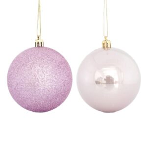 Pink Ball, 6pcs, (2 Pearl, 4 Glitter), 8cm