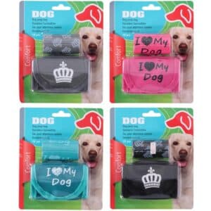 Dog Poop Bag Holder + Bags x 15pcs