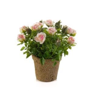 Artificial Rose Mini Light Pink in Paper Pot 13cm