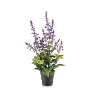 Artificial Salvia Bush Purple 45cm in Pot
