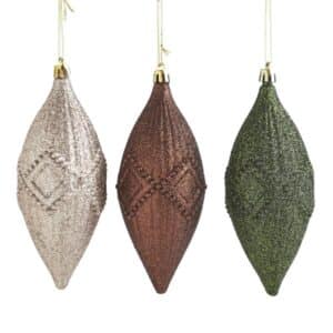 Icicle, 3 Pcs, Green, Champange, Brown, 15.5cm