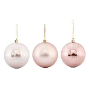 Bauble Pink, Retro, 6pcs, 10cm