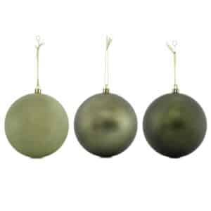Bauble Oil Green Retro, 6pcs, 10cm