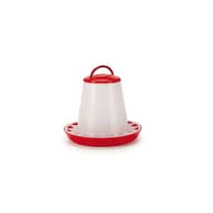 Plastic Feeder Silo + Lid Red White 3kg