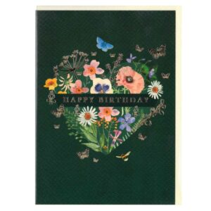 Birthday Greeting Card - Flowers & Butterflies