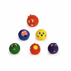 Beeztees Ball with Animal Face Latex Dog Toy 7cm