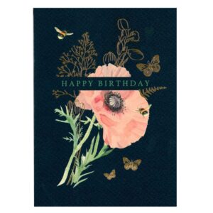 Birthday Greeting Card - Poppy Flower