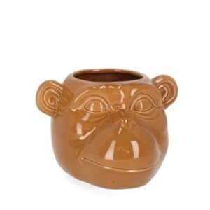 Jaiden Brown Monkey Cover Pot H13cm