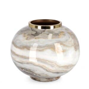 Marsha Vase White Gray Gold H25cm