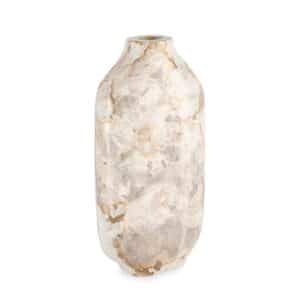 Crane Beige Marble Vase H30cm