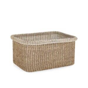 Amalya Beige Rectangle Basket Medium
