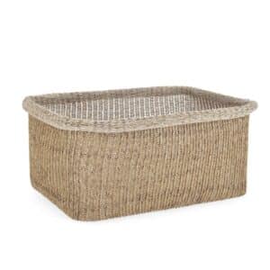 Amalya Beige Rectangle Basket Large