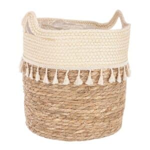Bridget Ivory-Natural Round Basket Large