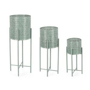 Kalidas Tall Round Green Vase Holder