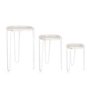 Madelyn Round White Vase Holder
