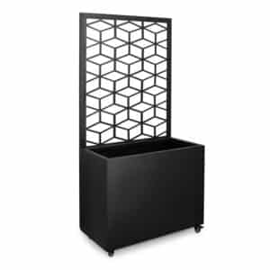 Silvy Rectangular Black Geometric Flower Holder