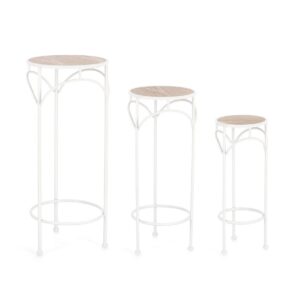 Guenda White Round Plant Stand