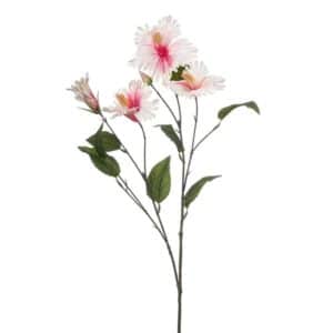 Artificial Hibiscus Spray Dark Pink L86cm