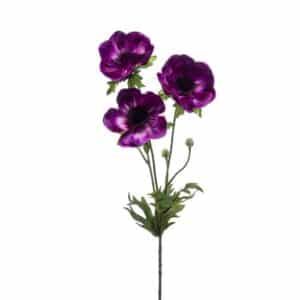 Artificial Anemone Spray Purple L75 Cm