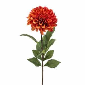 Artificial Dahlia Pompon Spray Orange L66cm