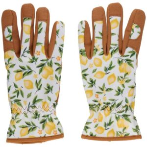 Kinzo Garden Gloves Lemon Design Size 8