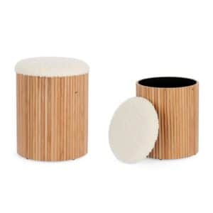 Neda Pouf with Storage Natural-White