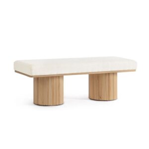 Floriana Natural-White Boucle' Bench