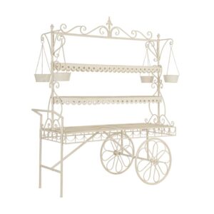 Merek White Display Cart with Roof