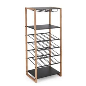 Isaac Black Bottle Rack Stand 20-Bottle