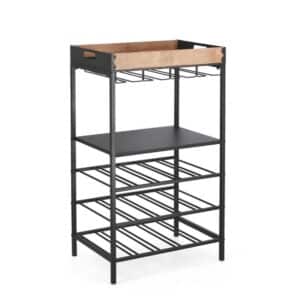 Isaac Black Bottle Rack Stand 15-Bottle