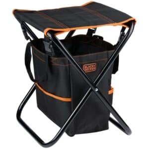 Black+Decker Garden stool with tool bag