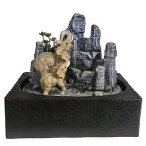 Table-Top Water Fountain with Elephants