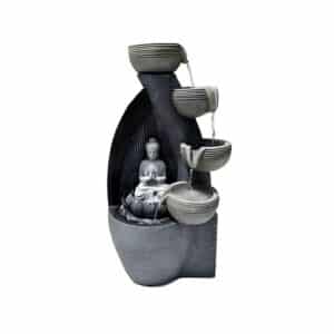 Water Fountain Buddha with Bowls H60cm
