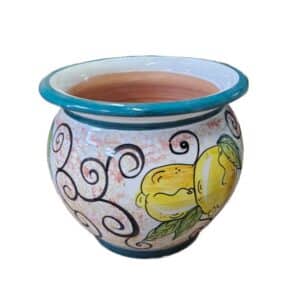 Majolica Caspo Teal Lemon Print D27cm H22cm