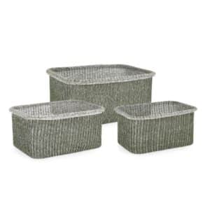 Amalya Rectangle Green Storage Basket