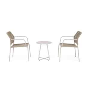 Jable Sand Coffee Table D45cm + 2 Chairs