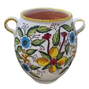 Majolica Urn Planter Lemon Print D34/50cm H50cm
