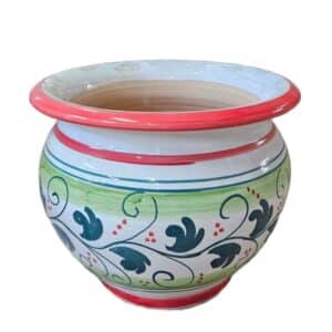 Majolica Caspo Red Floral Print D32cm H27cm