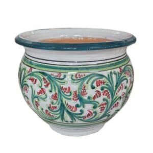 Majolica Caspo Teal Floral Print D42cm H34cm