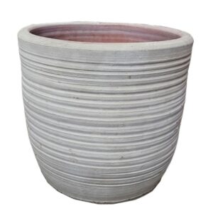 Terracotta Vaso Tondo Rigato D44cm H40cm
