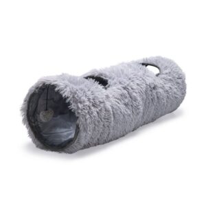 Beeztees Kitten Plush Play Tunnel Nona Grey 90cm