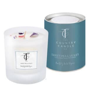 Sweet Pea & Violet Pastel Glass Candle