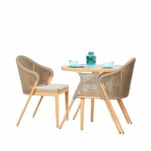 Compact Table + 2 Chairs 79x55cm