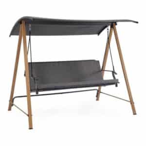 Icaro Natural Dark Grey Swing 3-Person With Cushions
