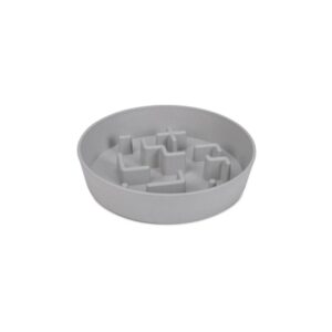 Beeztees Plastic Slow-Feed Bowl Nom Grey 28cm